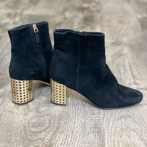 FINAL PRICE Tory Burch Olympia Suede Bootie with Gold Star Heels
